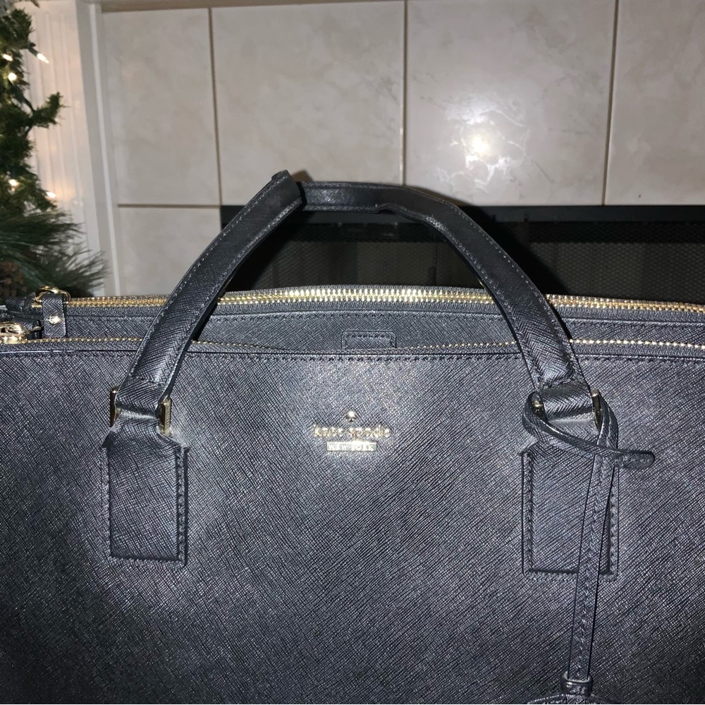 Kate Spade Dark Leather Tote - Picture 8 of 9